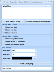 MS Word Change Font In Multiple Documents Software screenshot